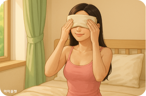 하루에 1~2회 따뜻한 수건으로 눈 주위를 찜질