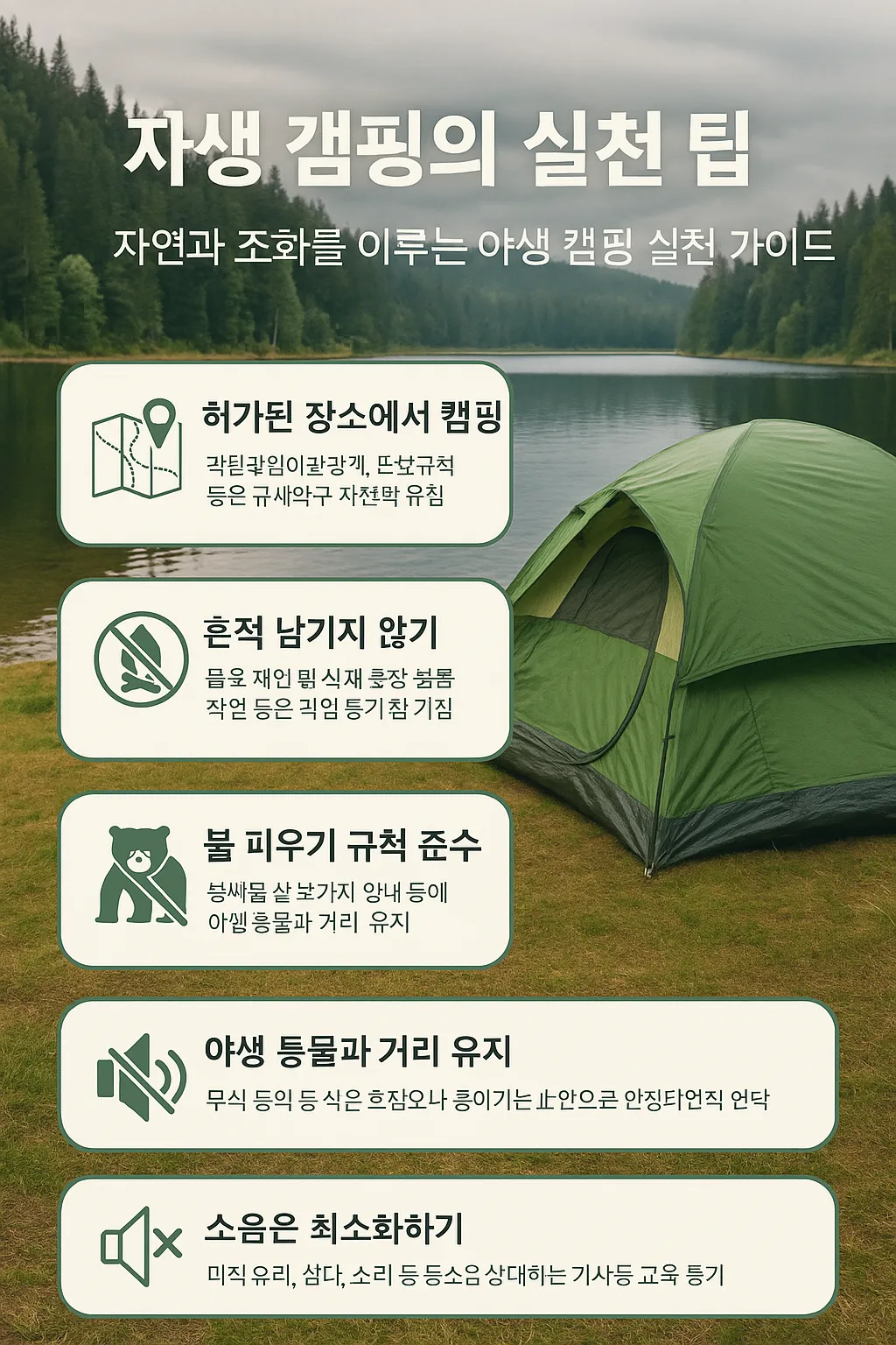 야생 캠핑 실천 가이드 사진