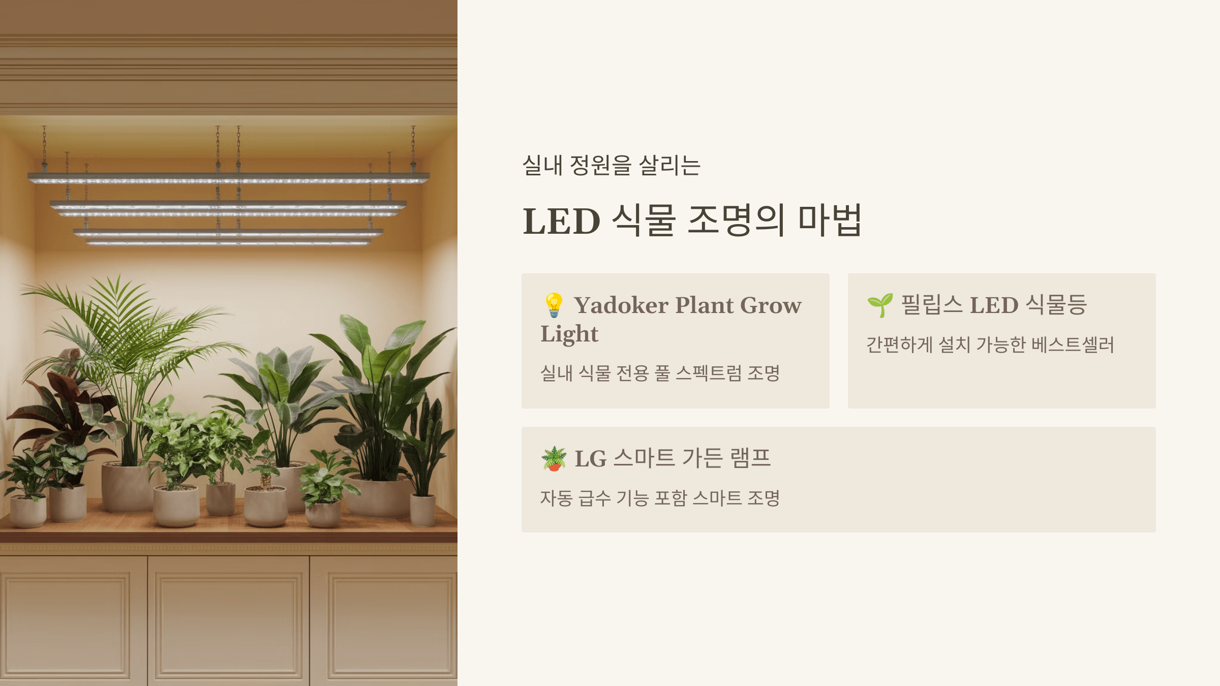 햇빛이 부족하다면? LED 식물 조명 활용하기!