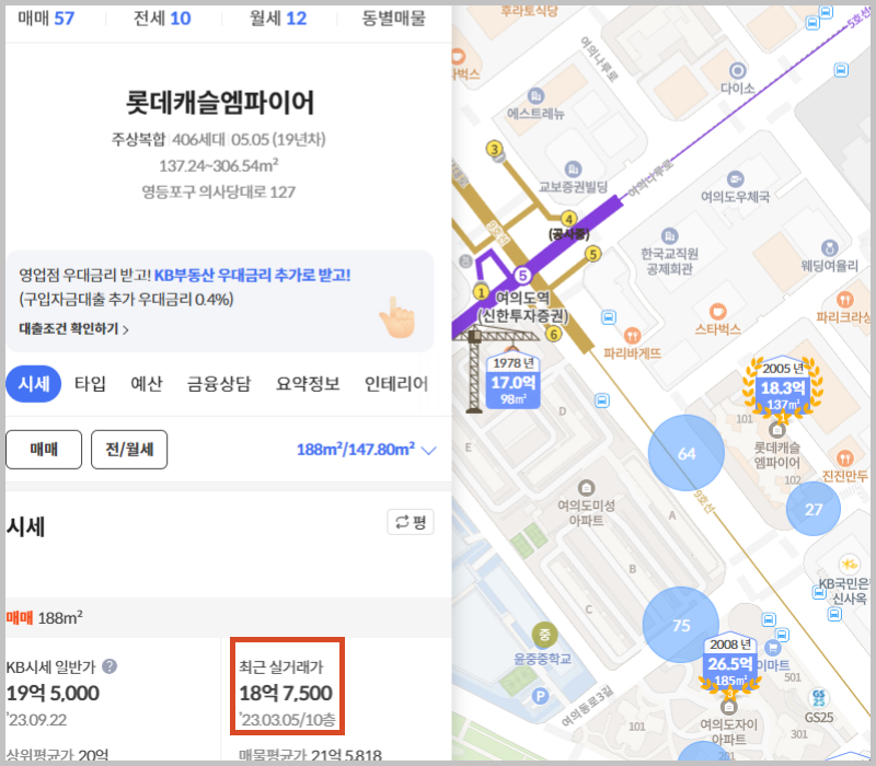 KB시세 사이트 조회