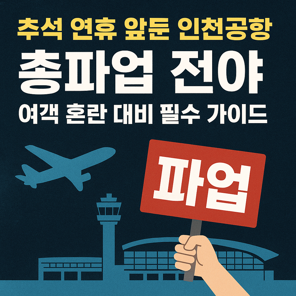 “추석 연휴 앞둔 인천공항 총파업 전야: 여객 혼란 대비 필수 가이드”
