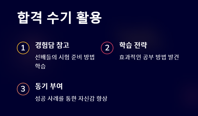 합격 수기 활용