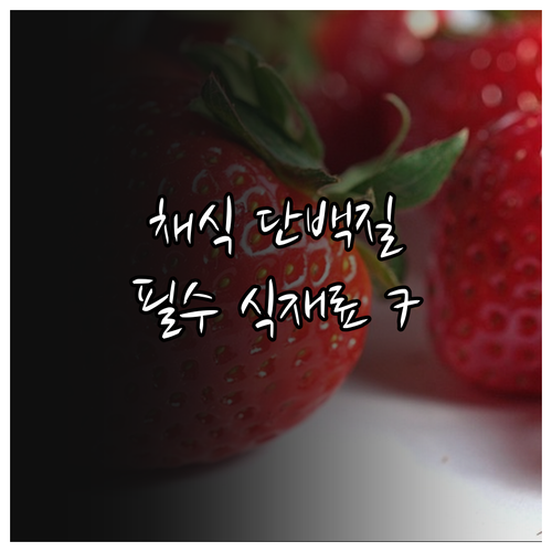 채식 다이어트 식단 단백질 보충법과 ..