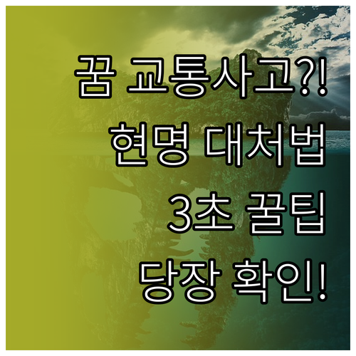 꿈에서 차 사고 났을 때 현명하게 대..