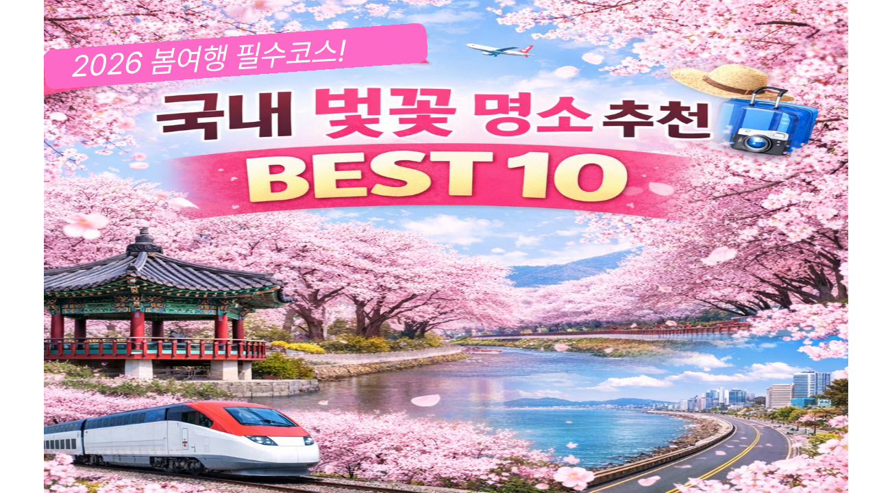 국내 벚꽃 명소 추천 BEST 10 전국 벚꽃 명소 총정리