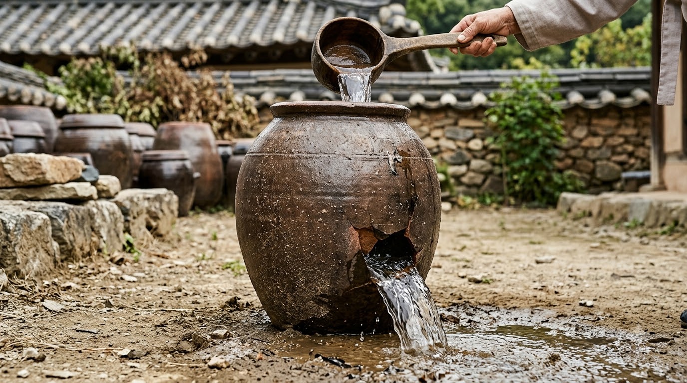 돈이 새어나가는 밑빠진 독을 상징하는 이미지