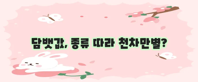 담배가격표 정보 이것만은 알아두세요!