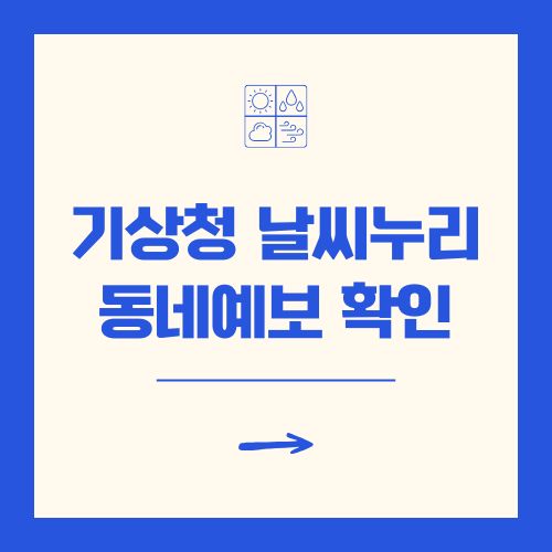 기상청 날씨누리 동네예보 실시간 확인