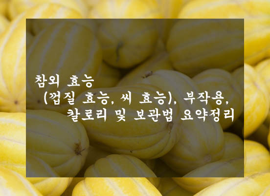 참외 효능(껍질 효능, 씨 효능), 부작용, 칼로리 및 보관법 요약정리