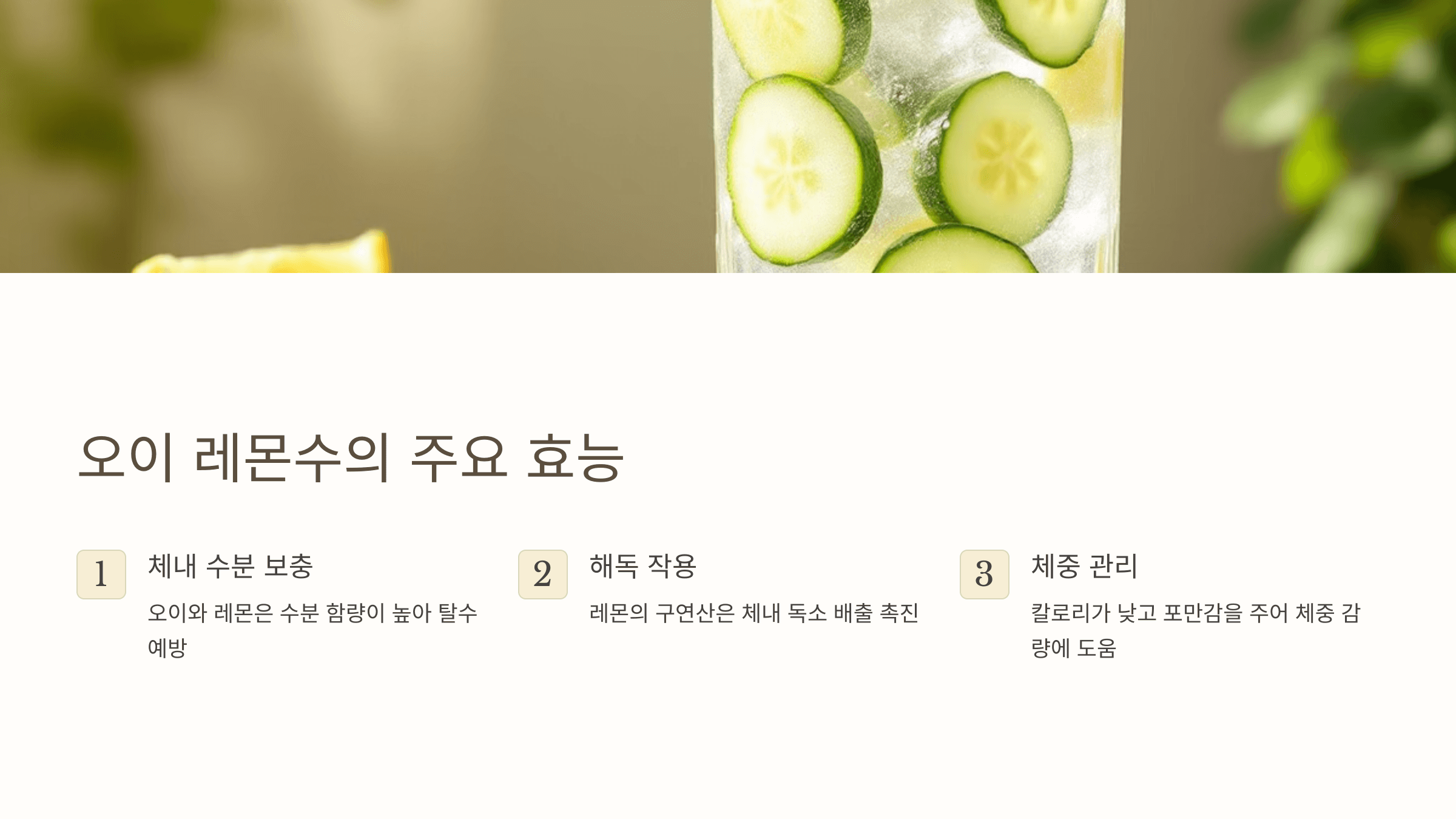 오이 레몬수 사진입니다.