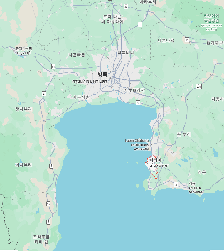 태국 &quot;파타야&quot; 지도