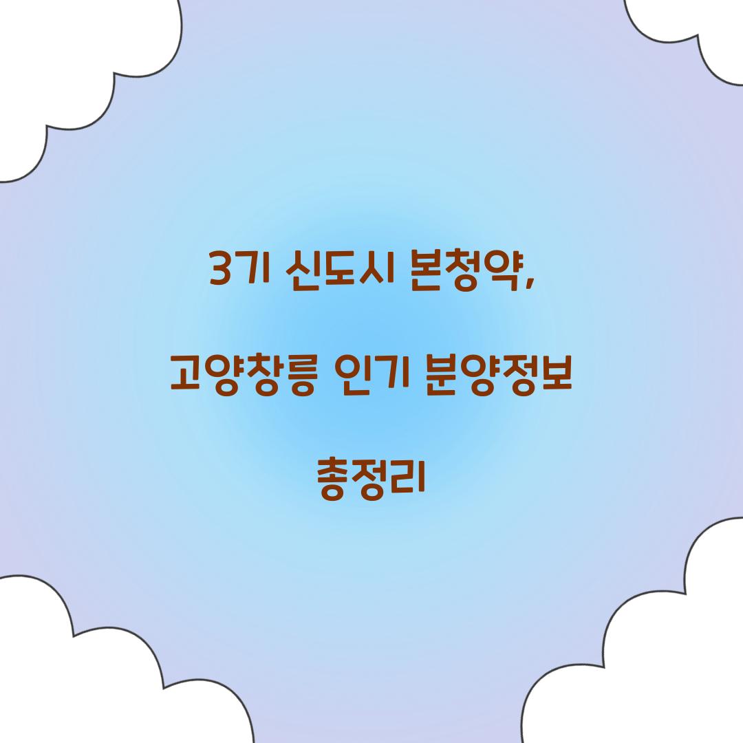 3기 신도시 본청약