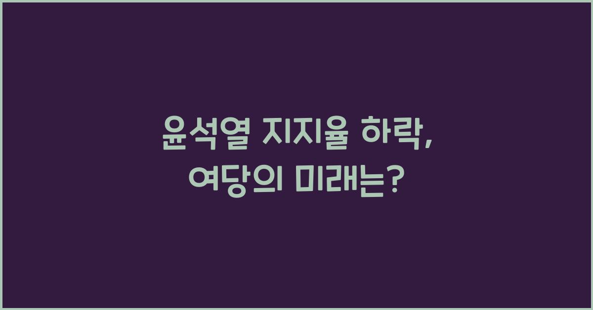 윤석열 지지율 하락