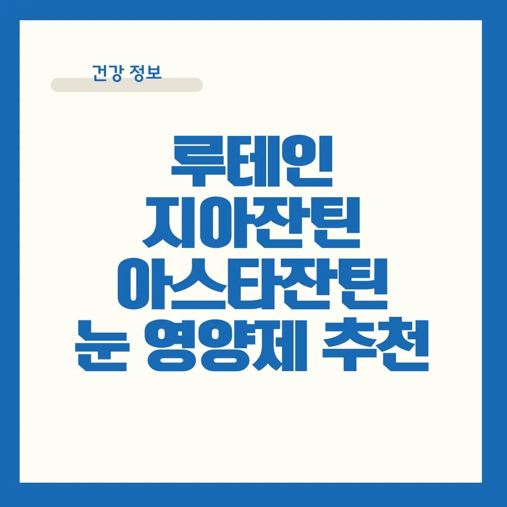 루테인 지아잔틴 아스타잔틴 효과 눈 영양제 추천 썸네일 이미지