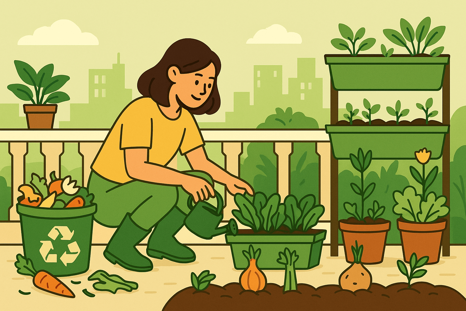 "음식물 쓰레기 제로! 베란다에서 피어난 생명의 재활용"