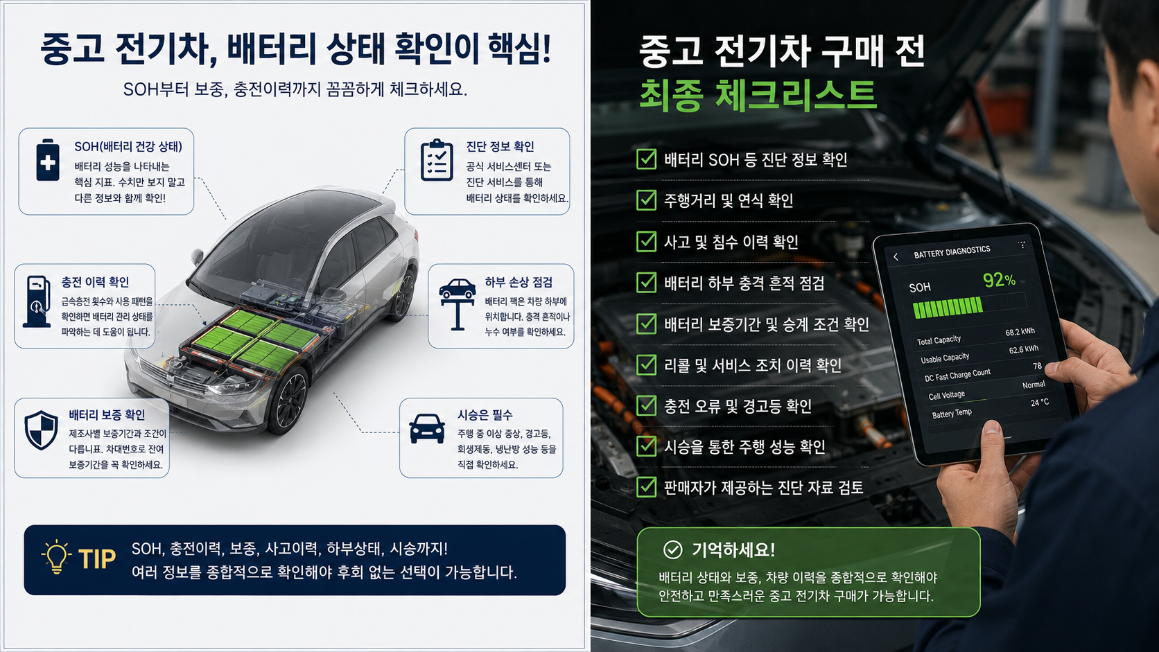 중고 전기차 구매시 배터리 상태 확인하는 방법