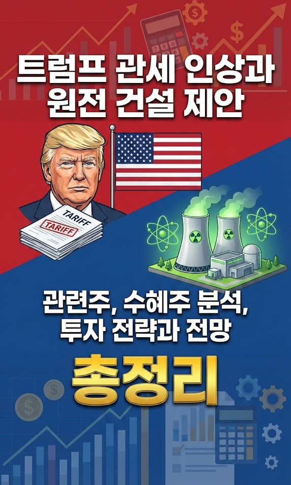 트럼프 관세 인상과 원전건설 제안, 관련주, 수혜주 분석, 투자 전략과 전망 총정리