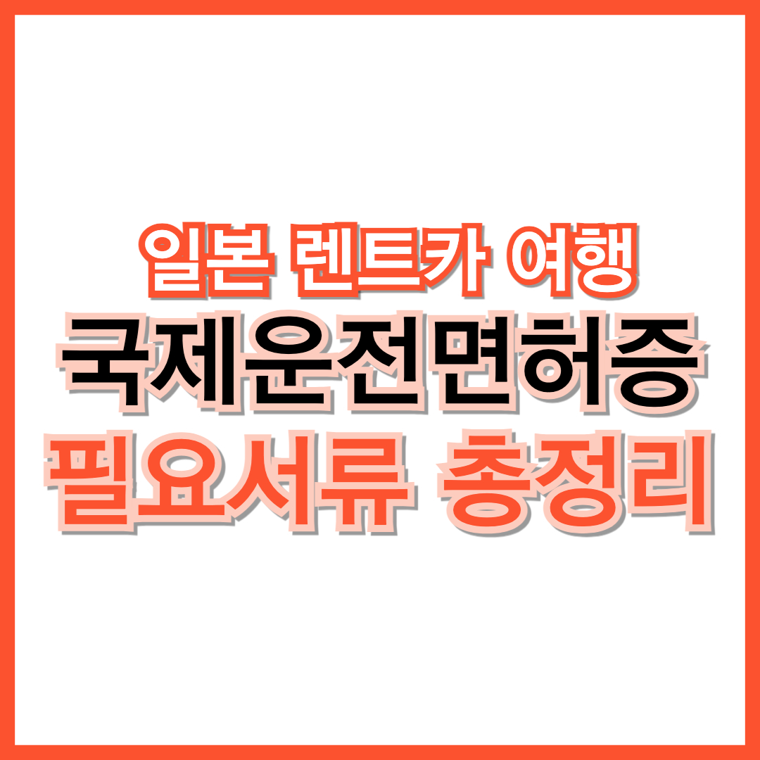 국제운전면허증 필요서류 총정리! 준비물 빠짐없이 챙기세요