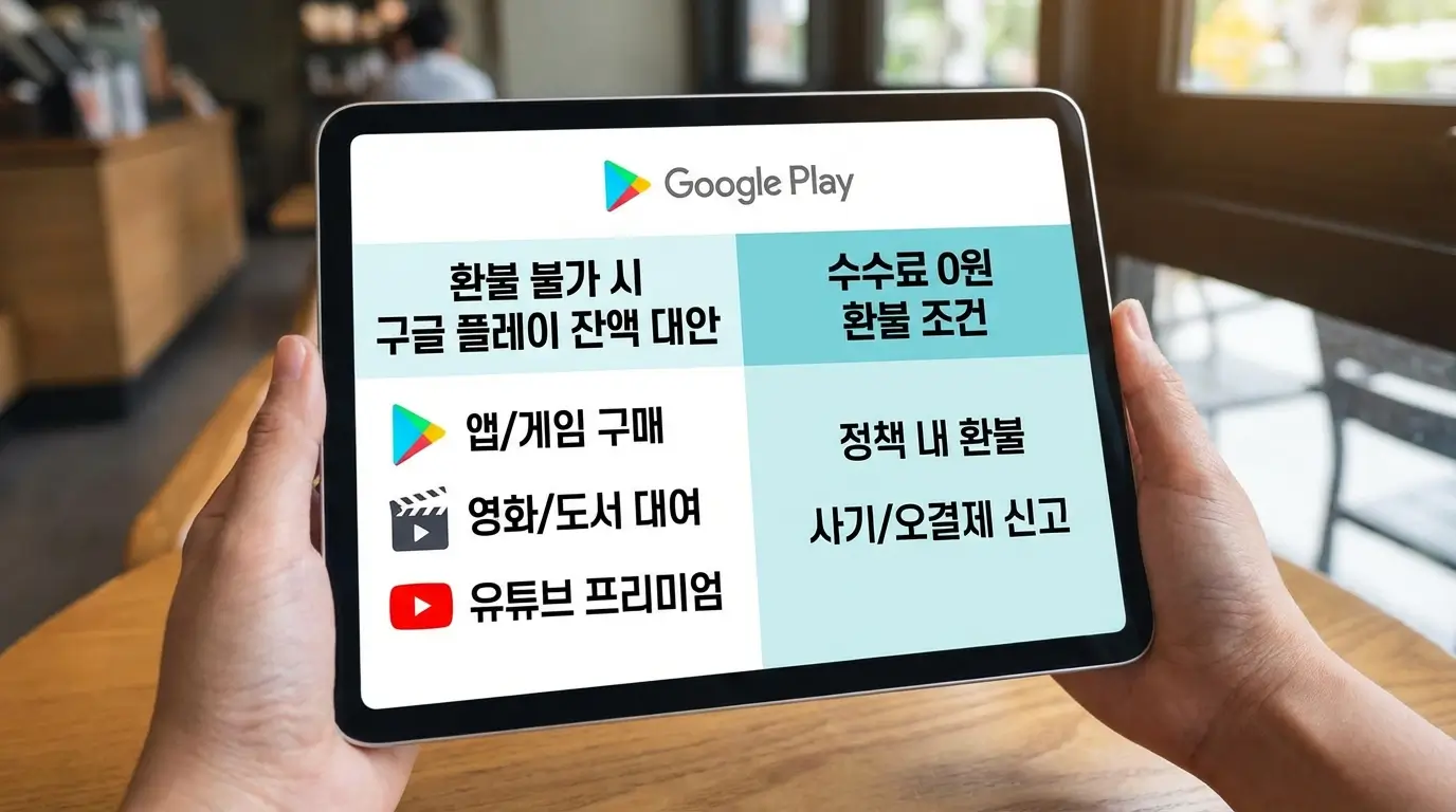 환불 불가 시 대안 구글 플레이 잔액 사용처 및 수수료 0원 환불 조건