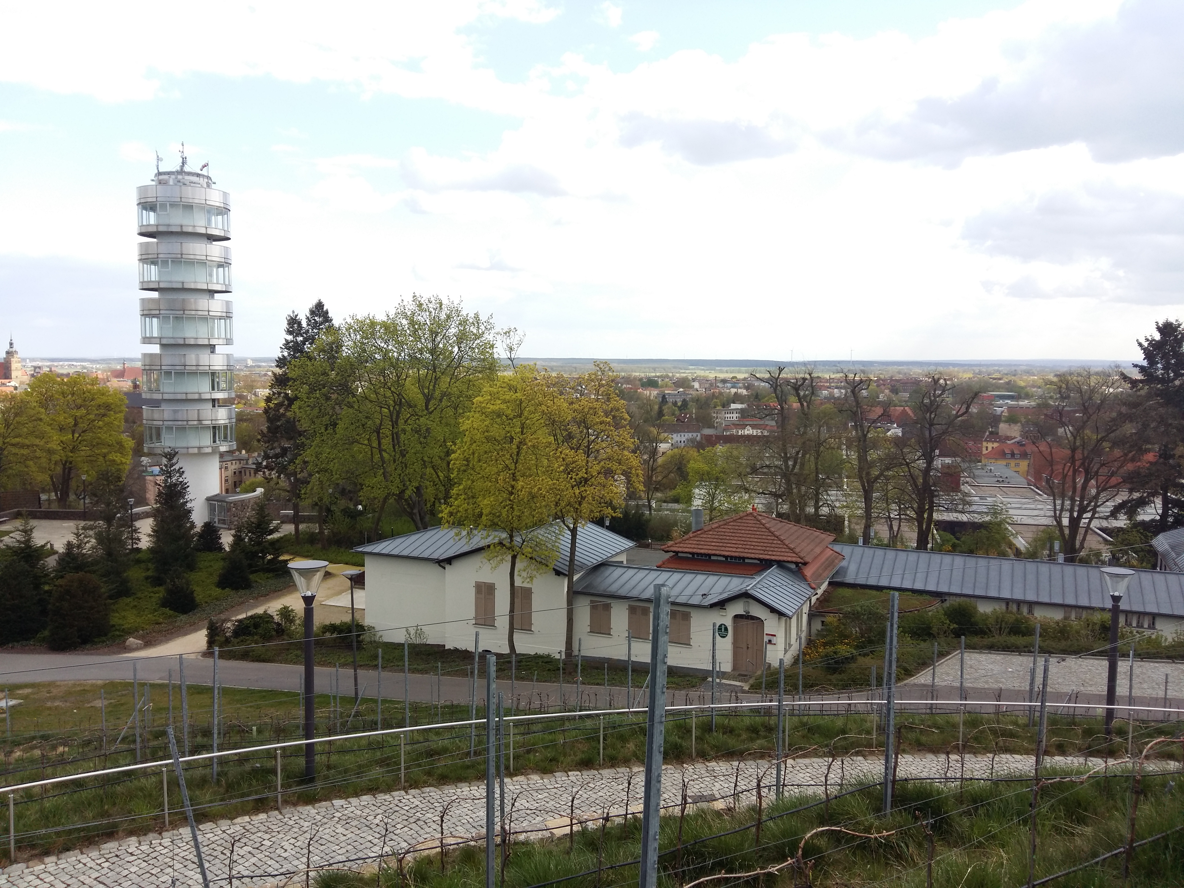 독일 브란덴부르크 도시와 대성당과 프리덴스바르테 암 마리엔베르크