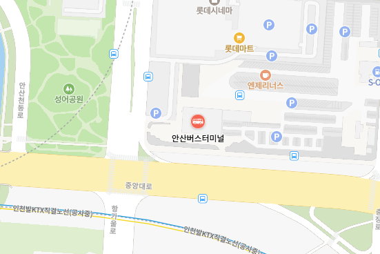 안산버스터미널 위치-지도