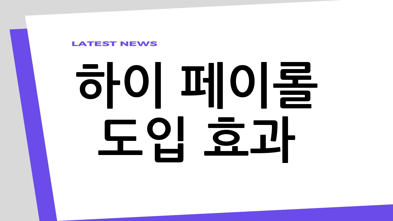 하이 페이롤 도입