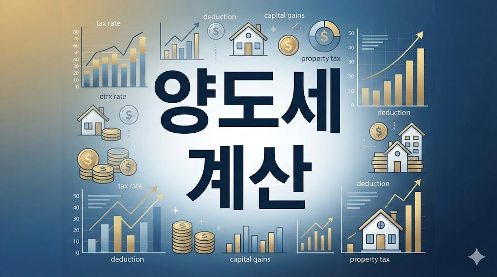 양도세 계산 구조와 세율을 시각화한 비즈니스 인포그래픽 이미지