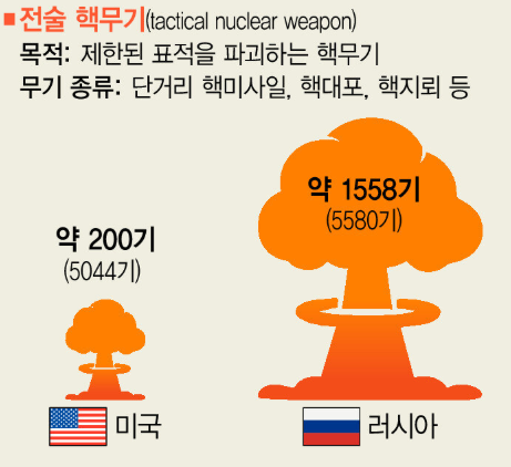 위협적인 러시아 전술핵 전력