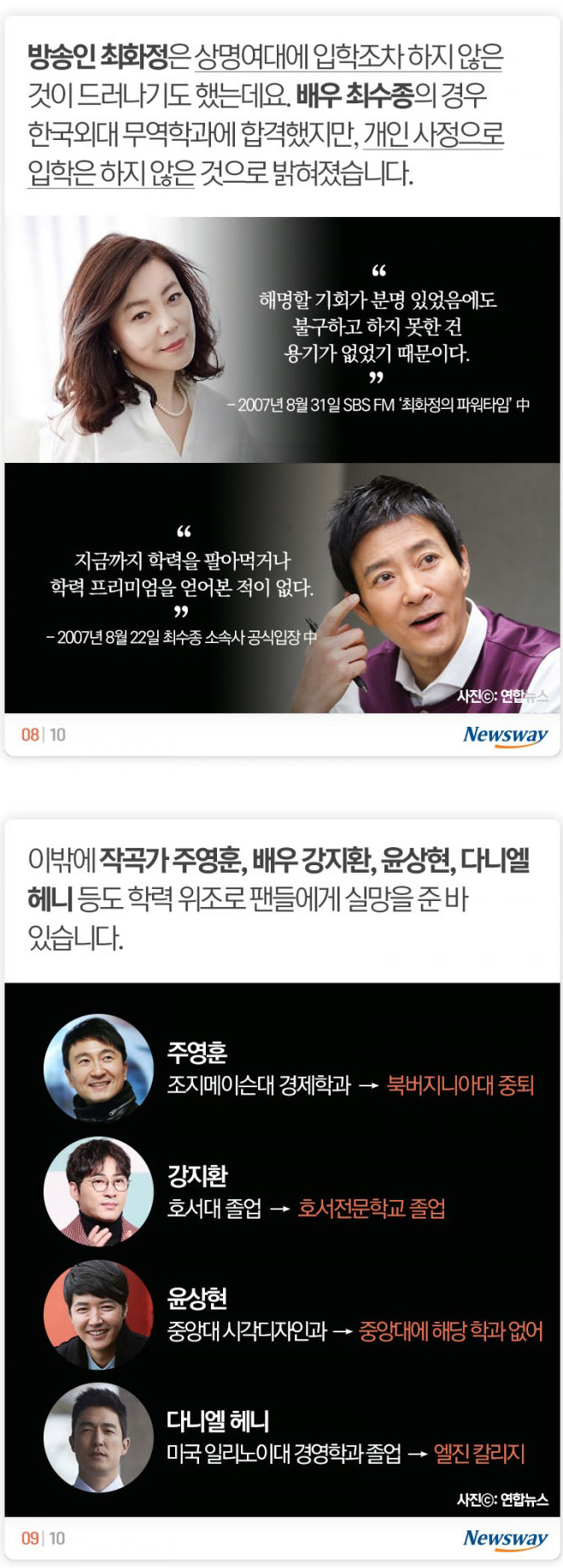 15년 전 연예인 학력위조 대량학살 사건