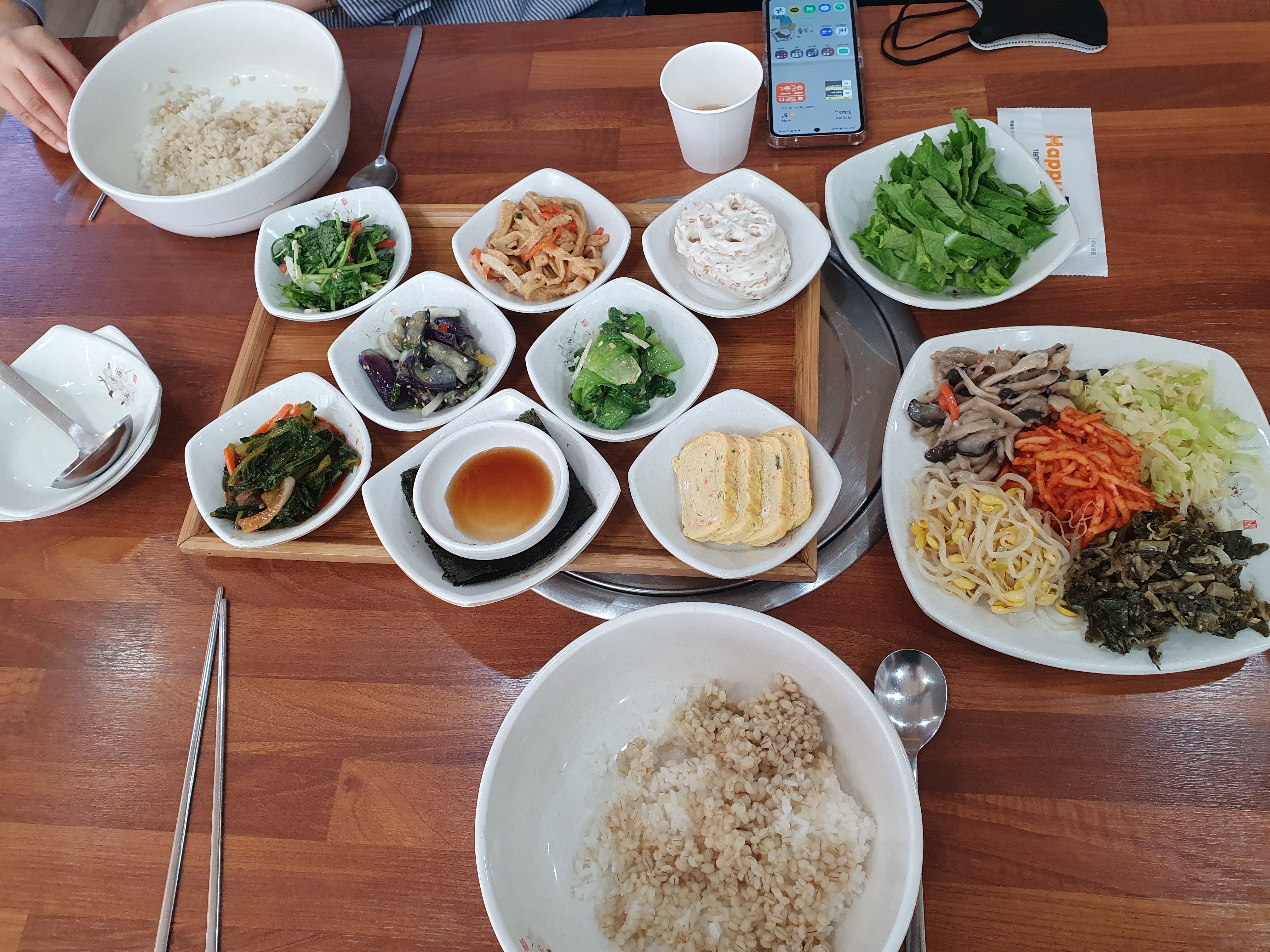 원내동 착한보리밥 2인분 세팅