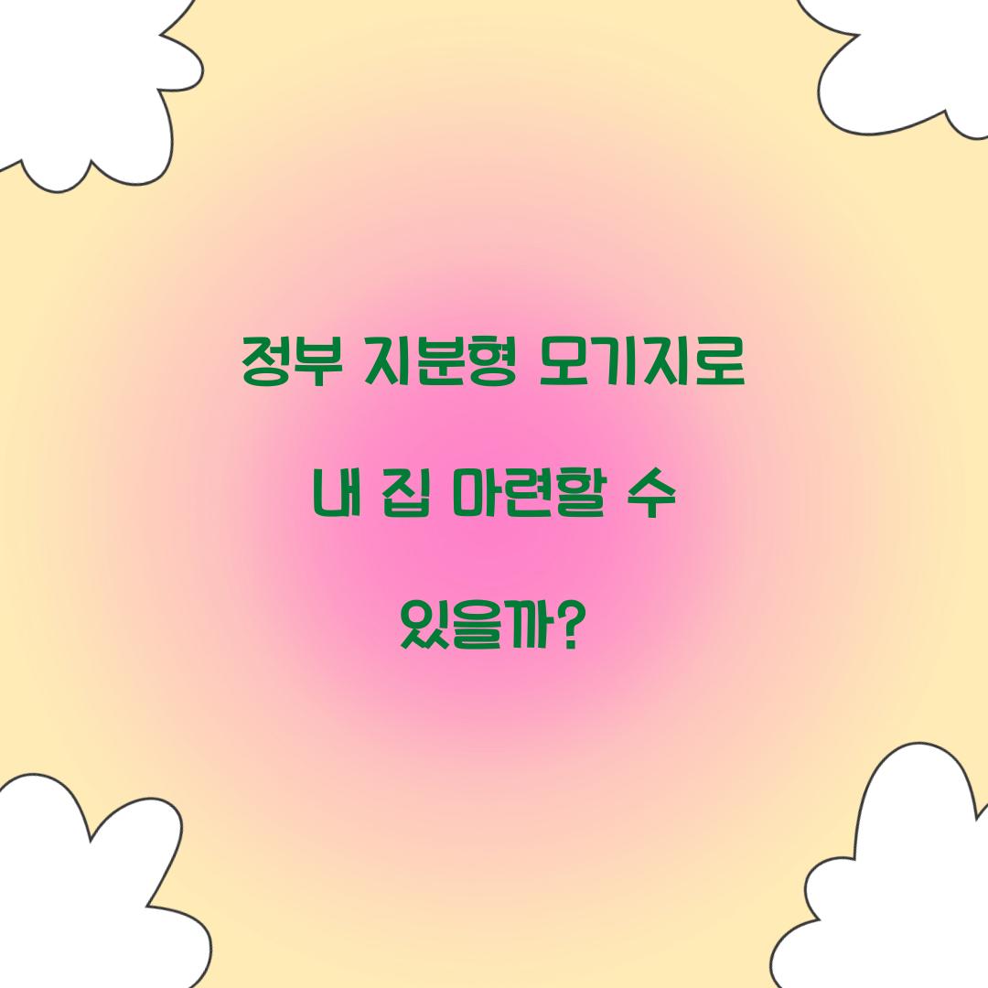 정부 지분형 모기지