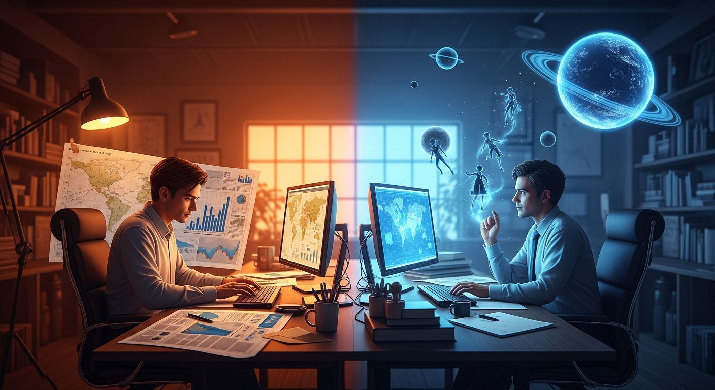 실존 기반 vs 상상 기반 작가 관련 사진