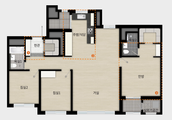 래미안-라그란데-99타입-평면도