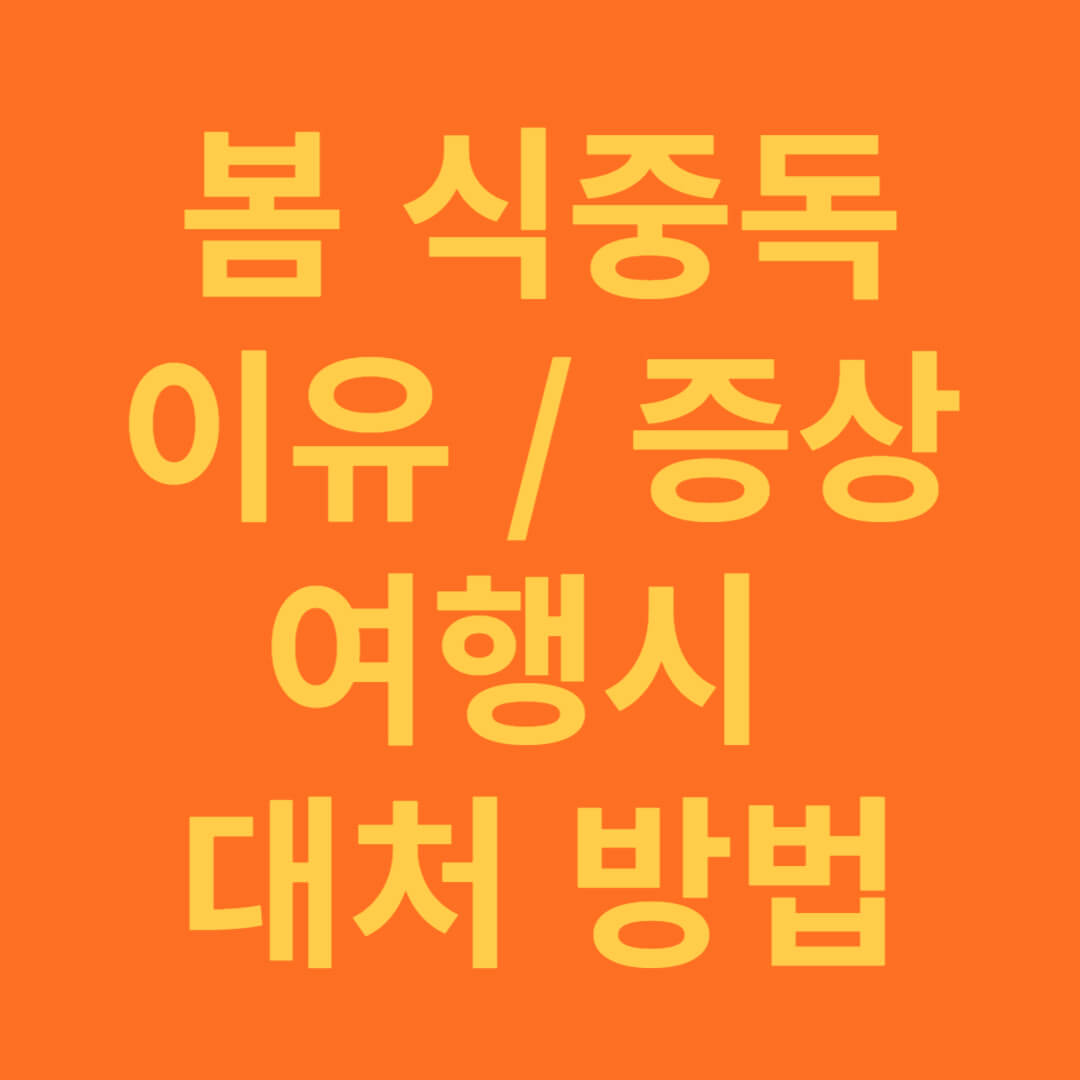 봄 식중독 이유와 증상, 여행시 대처 방법