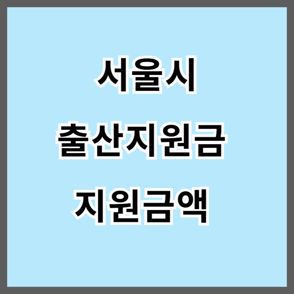 서울시 출산지원금 2025년 지원금액 및 조건