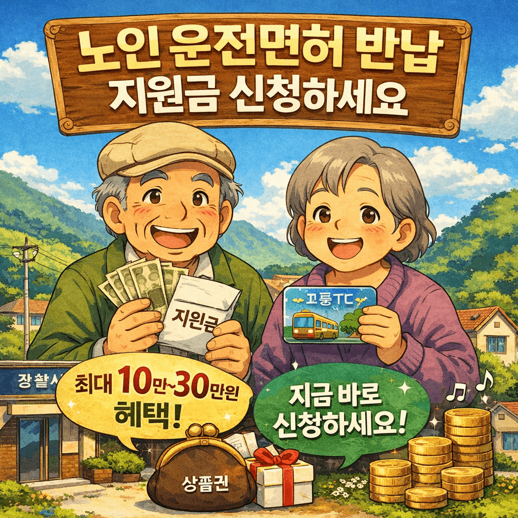 노인 운전면허 반납지원금 신청하세요