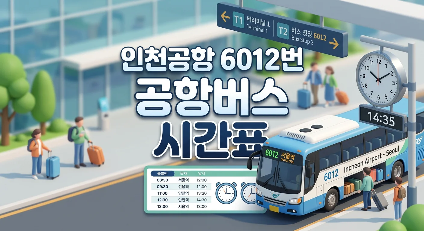 인천공항 6012번 공항버스 시간표와 요금 (은평·구파발 방면)