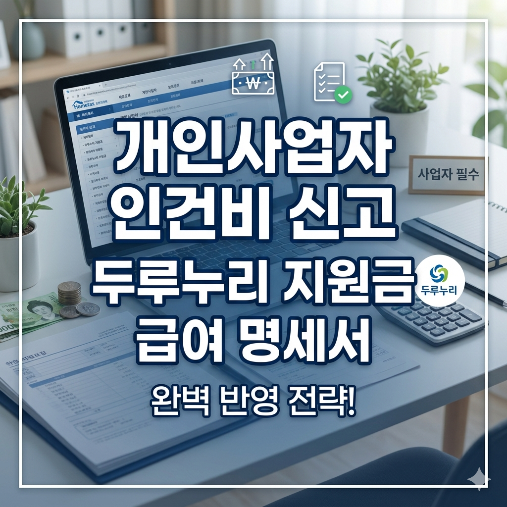 개인사업자 인건비 신고 방법 3가지 두루누리 지원금 및 급여 명세서 반영 전략