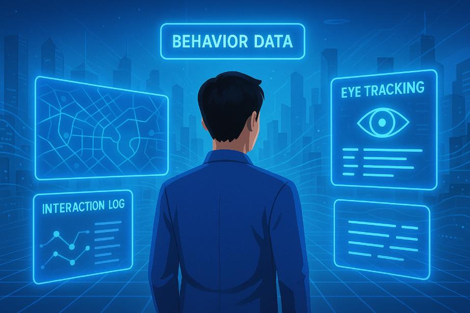 메타버스 공간에서 사용자의 행동 데이터가 수집되는 모습