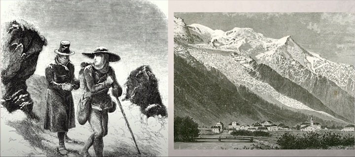 몽블랑을 등반하는 작 팔마와 파카르의 모습