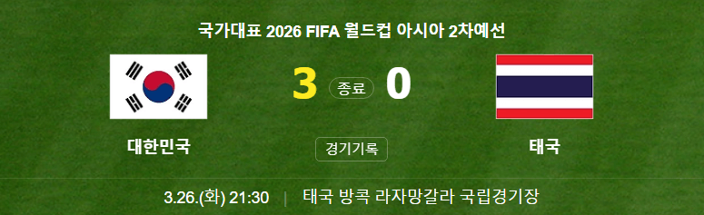 한국 태국 축구 경기