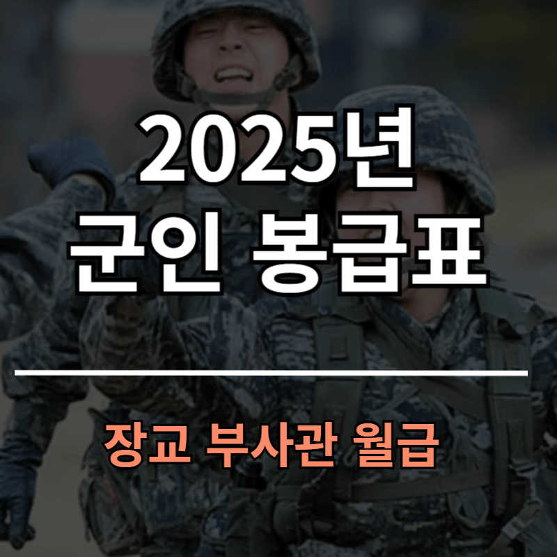 2025년 군인 봉급표ㅣ장교 부사관 월급