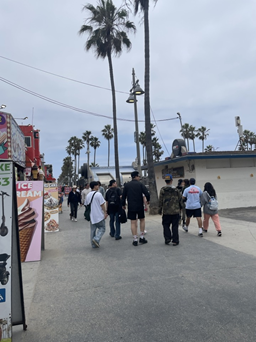 머슬 비치에서 촬영하는 유튜브 크리에이터 '피식대학' 사진