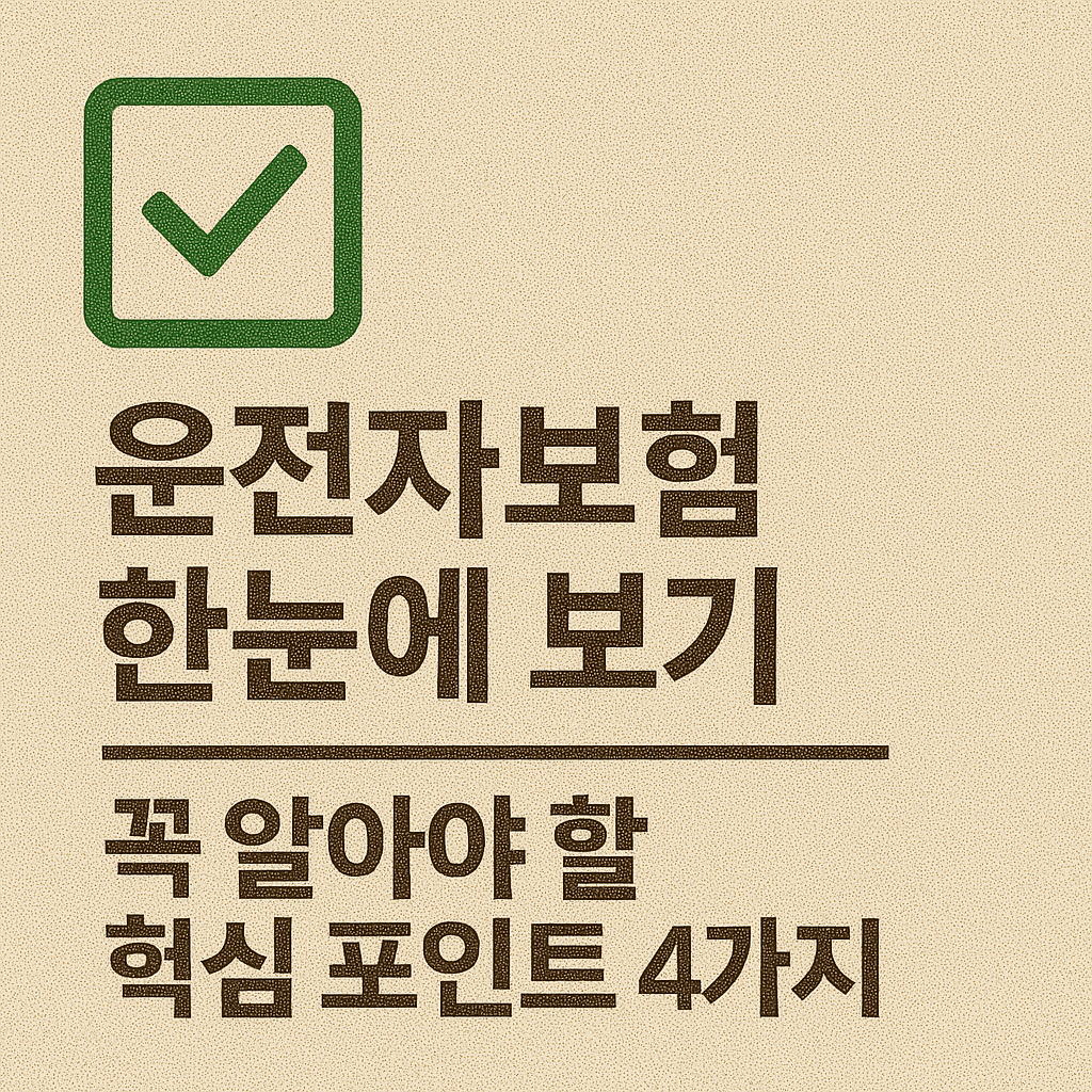 ✅ 운전자보험 한눈에 보기: 꼭 알아야 할 핵심 포인트 4가지