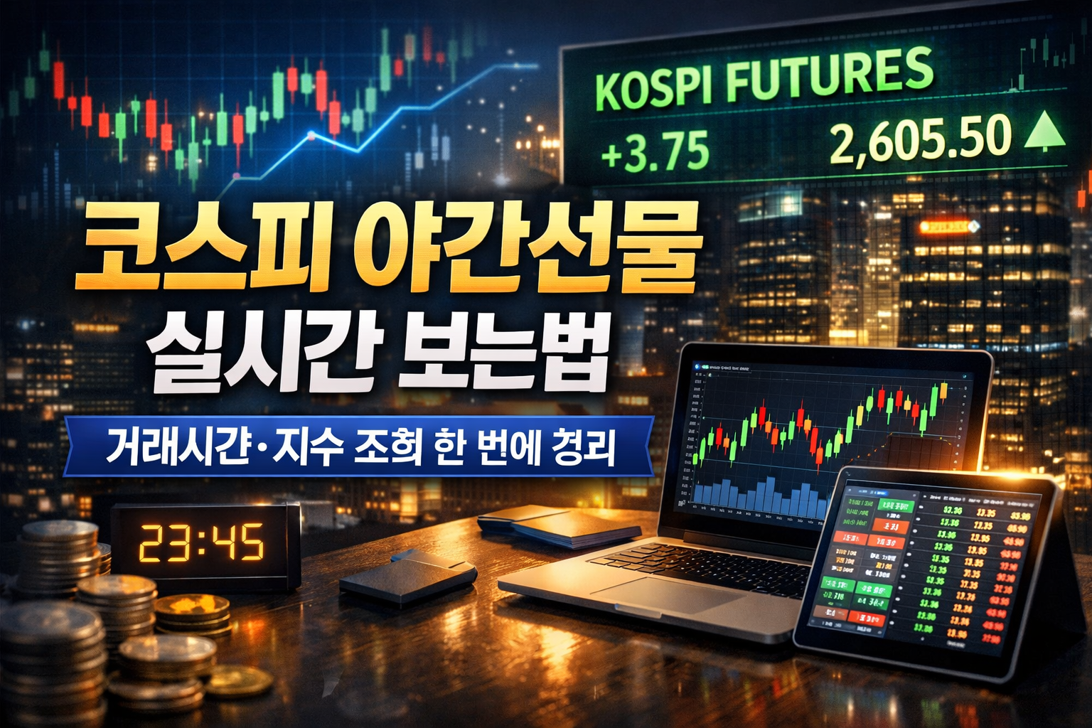 코스피 야간선물 실시간 보는법, 거래시간·지수 조회 한 번에 정리