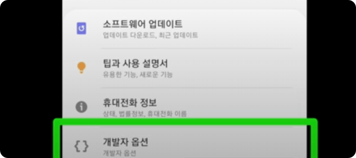개발자 옵션