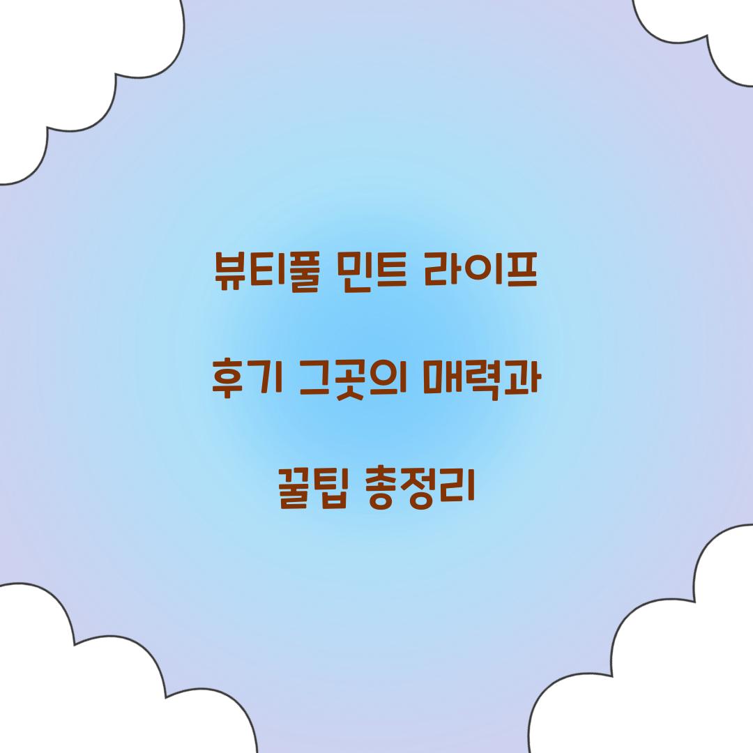 뷰티풀 민트 라이프 후기