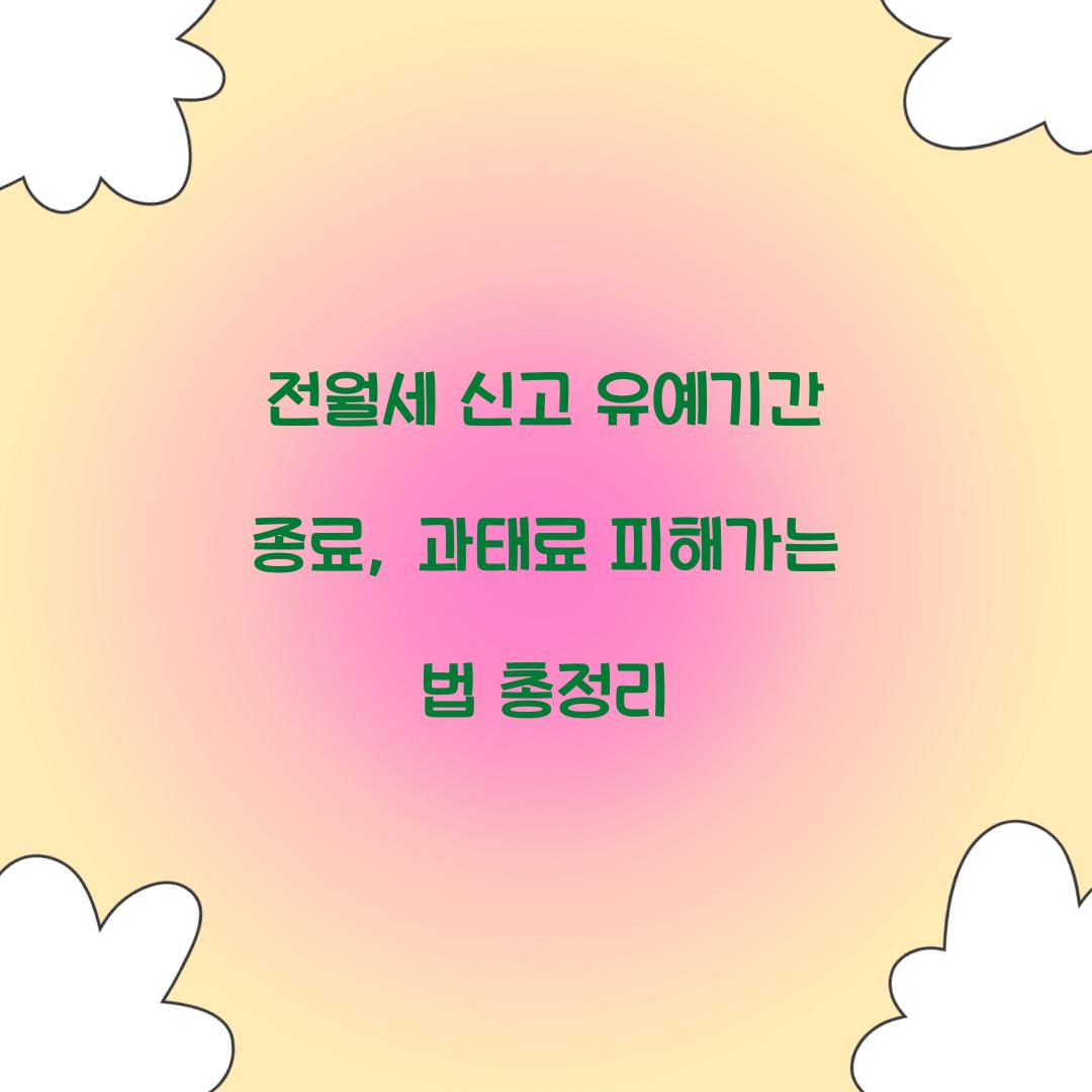 전월세 신고 유예기간