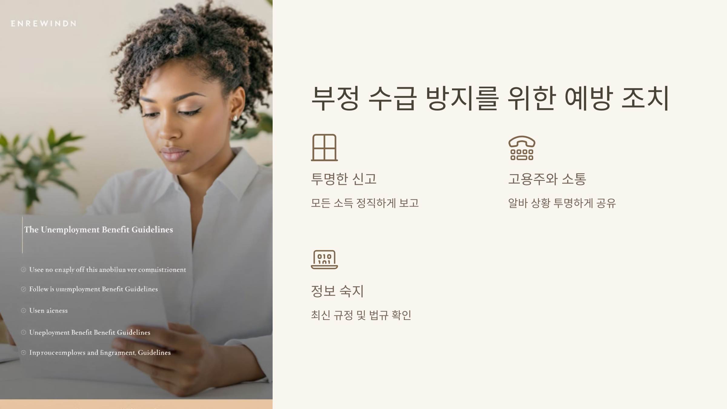 부정 수급 방지를 위한 예방 조치