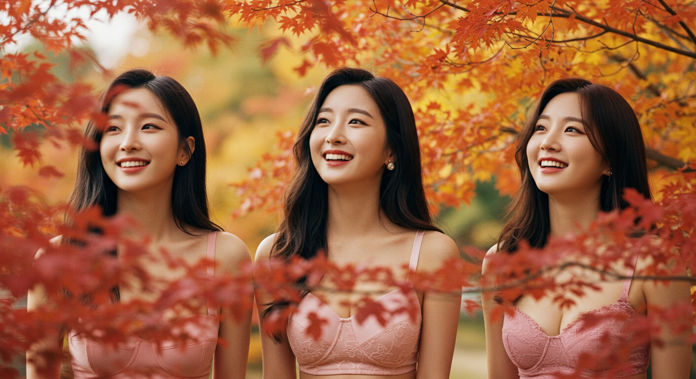 단풍 놀이중인 여성들